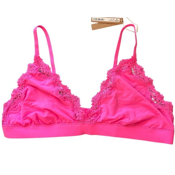 NEW SKIMS Taffy Pink Fits Everybody Lace Triangle Bralette Size 4X - Picture 3 of 6